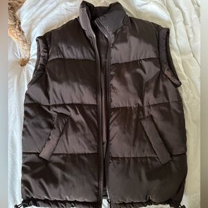 H&M brown oversized puffer vest